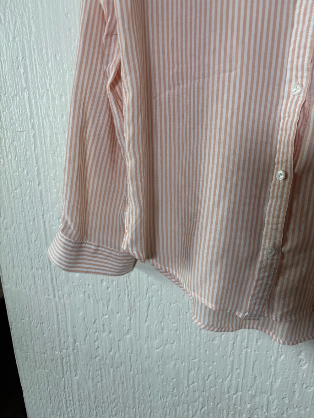 Velvet Heart Peach and White Striped Button-Front Shirt Women Size Large - Picture 9 of 15